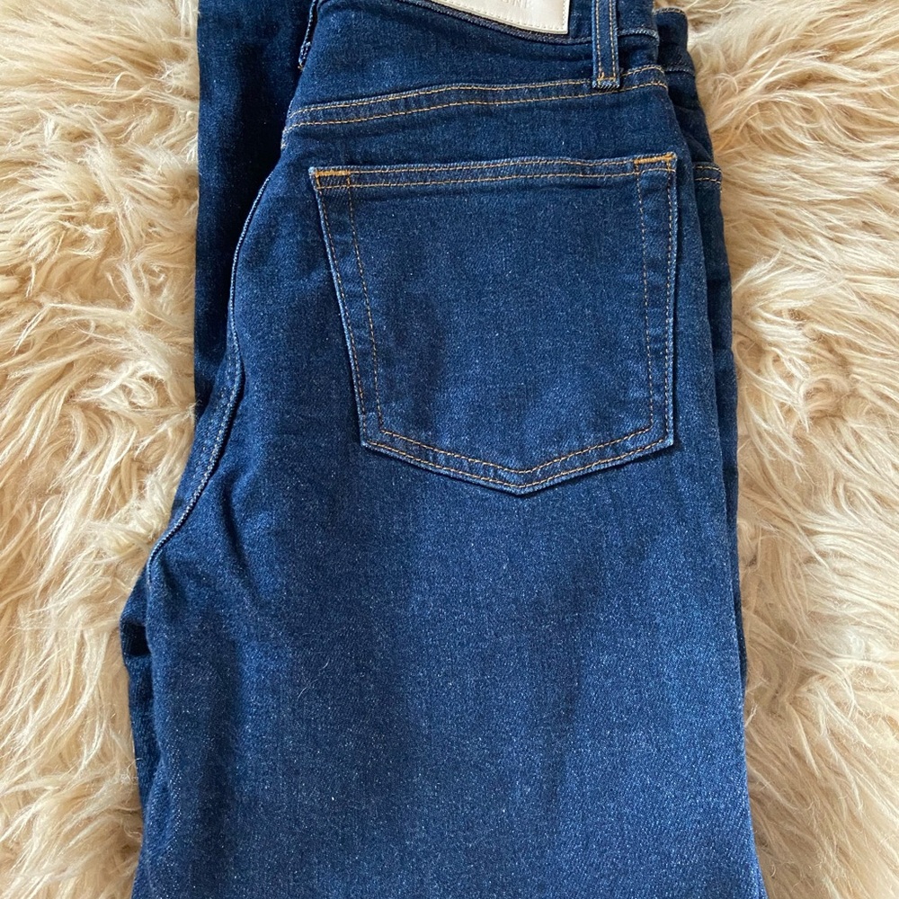 Re/Done High Rise Dark Blue Jeans - Picture 3 of 7